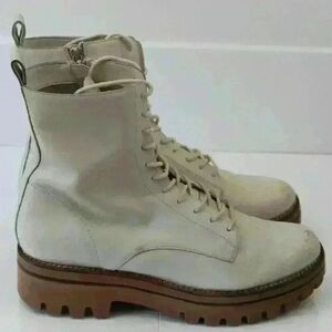 Dolce Vita "Prym" Ivory Leather Lace-Up Combat Boots – Size‎ 9.5